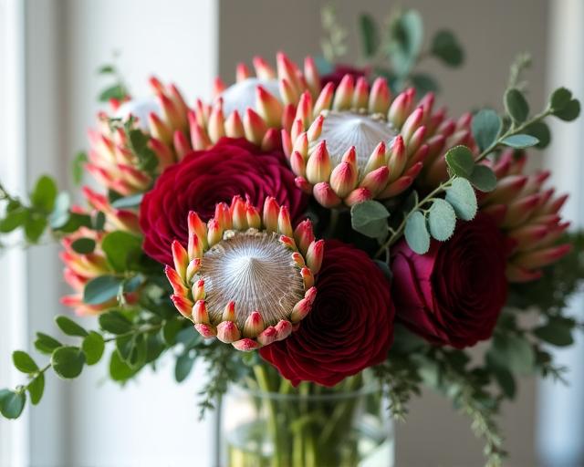 Composizione floreale artistica di Coral Bloom